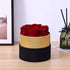 Handmade Preserved Red Roses in a Round Black  Box